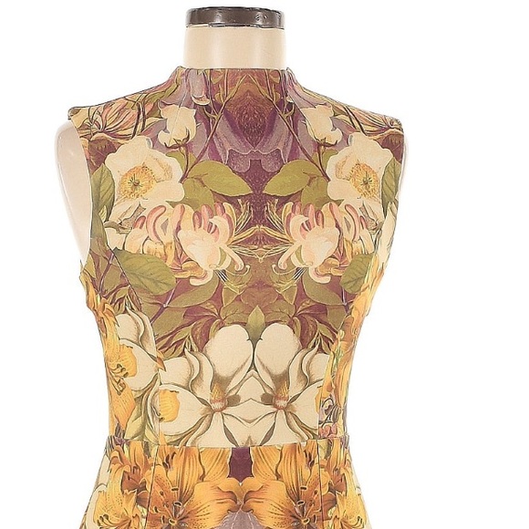 ASOS Gold Orange Bodycon Dress-Size6 - Picture 5 of 7